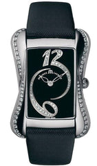 Maurice Lacroix Fiaba Black Dial with Diamonds Black Leather Strap Watch for Women - DV5012-SD531-350 Watches Maurice Lacroix   