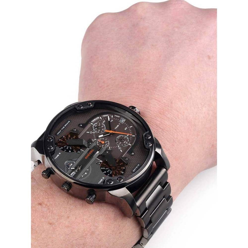 Diesel Mr Daddy 2.0 Chronograph Grey Dial Grey Stainless Steel Strap Watch For Men - DZ7315 Watches Diesel   