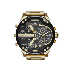 Diesel Mr Daddy 2.0 Black Dial Gold Stainless Steel Watch For Men - DZ7333 Watches Diesel   