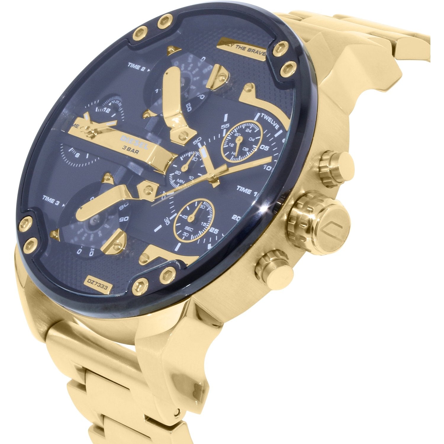 Diesel Mr Daddy 2.0 Black Dial Gold Stainless Steel Watch For Men - DZ7333 Watches Diesel   
