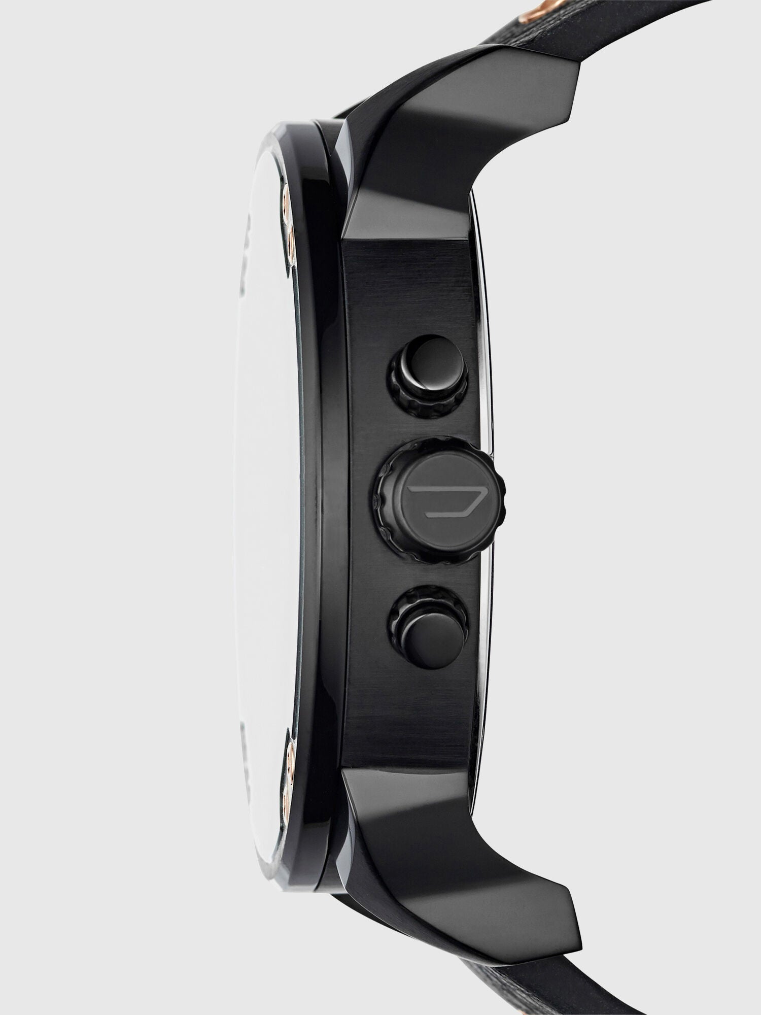 Diesel Mr Daddy 2.0 Black Dial Black Leather Strap Watch For Men - DZ7350 Watches Diesel   