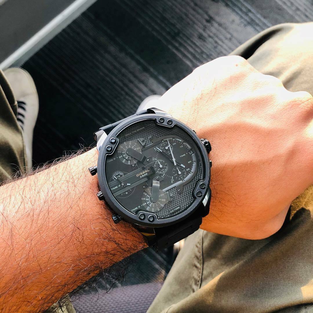 Diesel Mr Daddy 2.0 Chronograph Black Dial Black Stainless Steel Watch For Men - DZ7396 Watches Diesel   