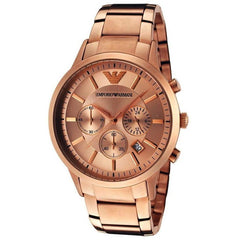 Emporio Armani Classic Rose Gold Chronograph Stainless Steel Watch For Men - AR2452 Watches Emporio Armani   