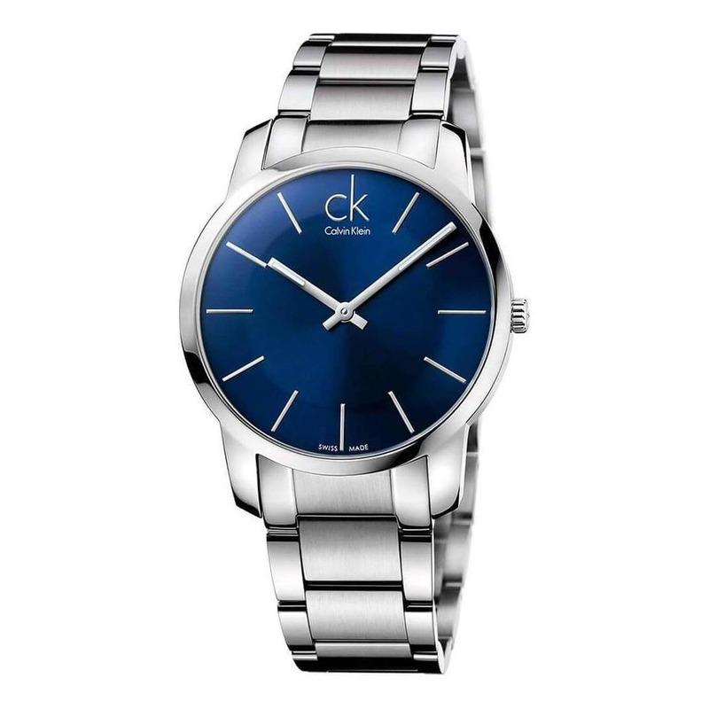 Calvin Klein City Blue Dial Silver Steel Strap Watch for Men - K2G2G14N Watches Calvin Klein   