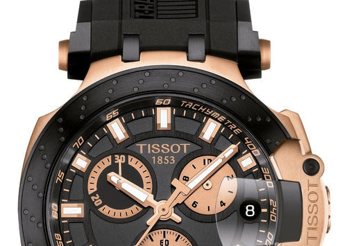 Tissot T Race Quartz Chronograph Black Dial Silicon Strap Watch For Men - T115.417.37.051.00 Watches Tissot   