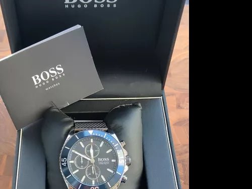 Hugo Boss Ocean Edition Blue Dial Black Mesh Bracelet Watch for Men - 1513702 Watches Hugo Boss   