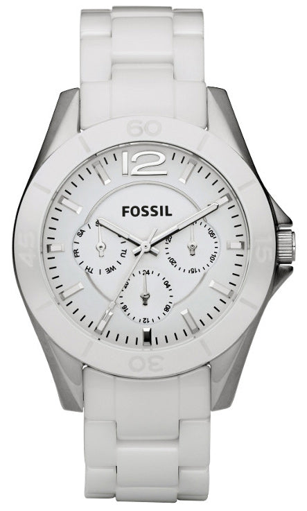 Fossil Ceramic White Dial White Steel Strap Watch for Women - CE1002 Watches Fossil   