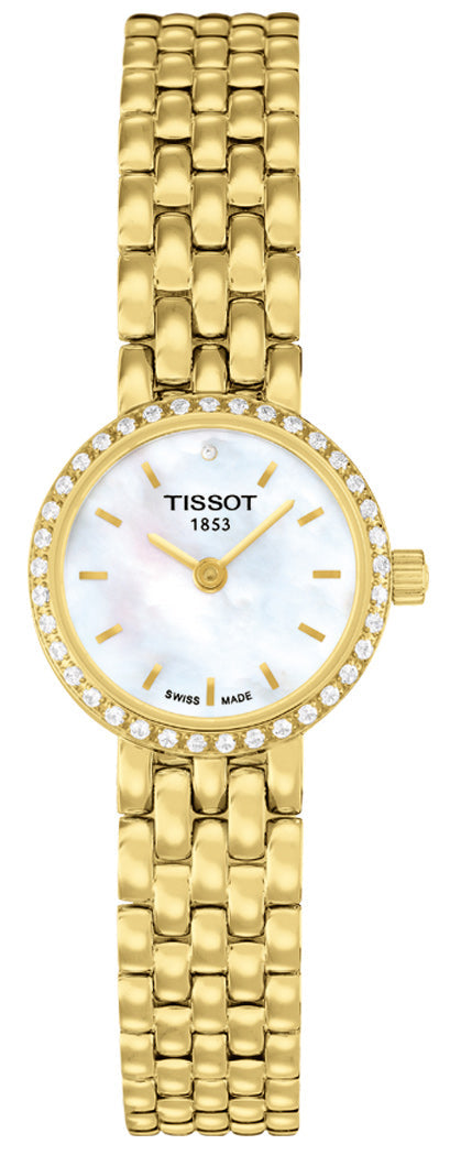 Tissot T-Lady Lovely Mother of Pearl Dial Gold Stainless Steel Watch For Women - T058.009.63.116.00 Watches Tissot   