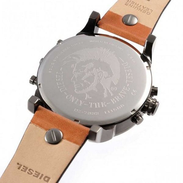 Diesel Mr Daddy 2.0 Black Dial Brown Leather Strap Watch For Men - DZ7332 Watches Diesel   