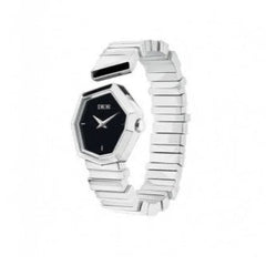 Dior Gem Dior Black Mother Of Pearl Dial Silver Steel Strap Watch For Women - CD18111X1005