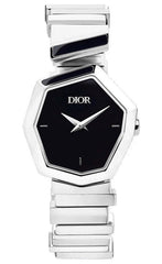 Dior Gem Dior Black Mother Of Pearl Dial Silver Steel Strap Watch For Women - CD18111X1005