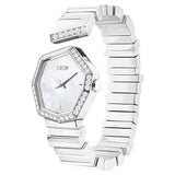 Dior Gem Dior Mother Of Pearl Diamonds White Dial White Leather Strap Watch For Women - CD18111X1006