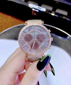 Swarovski Passage Chrono Grey Dial Grey Leather Strap Watch for Women - 5580348 Watches Swarovski   