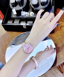 Swarovski Passage Chrono Pink Dial Pink Leather Strap Watch for Women - 5580352 Watches Swarovski   