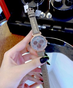 Swarovski Passage Chrono Grey Dial Grey Leather Strap Watch for Women - 5580348 Watches Swarovski   