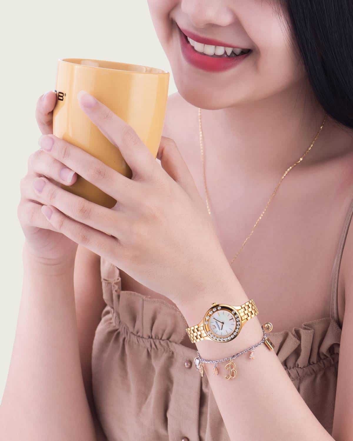 Swarovski Lovely Crystals Mother of Pearl Dial Rose Gold Steel Strap Watch for Women - 5261496 Watches Swarovski   