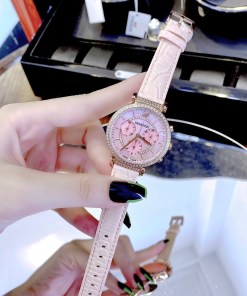 Swarovski Passage Chrono Pink Dial Pink Leather Strap Watch for Women - 5580352 Watches Swarovski   