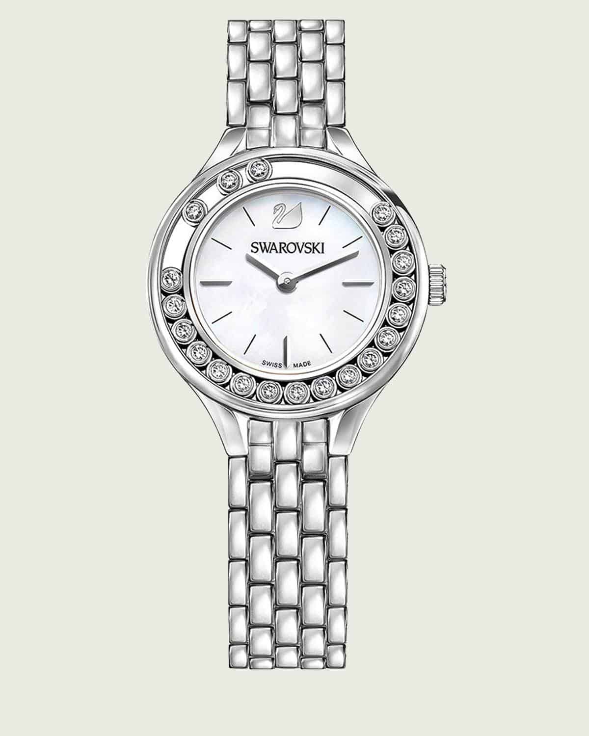 Swarovski Lovely Crystals Mini White Dial Silver Steel Strap Watch for Women - 5242901 Watches Swarovski   