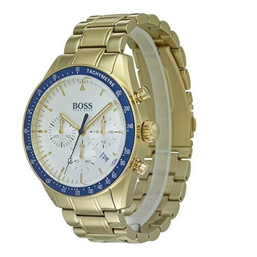 Hugo Boss Trophy White Dial Gold Steel Strap Watch for Men - 1513631 Watches Hugo Boss   