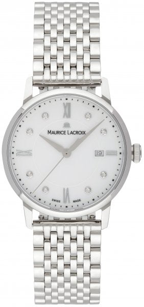 Maurice Lacroix Eliros Date White Dial Silver Steel Strap Watch for Women - EL1094-SS002-150-1 Watches Maurice Lacroix   