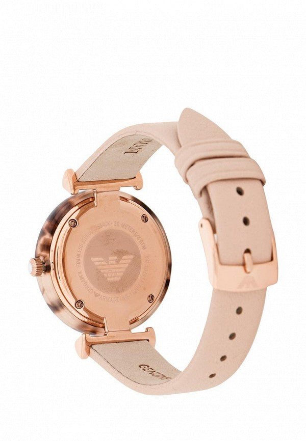 Emporio Armani Mother of Pearl Dial Beige Leather Strap Watch For Women - AR11004 Watches Emporio Armani   