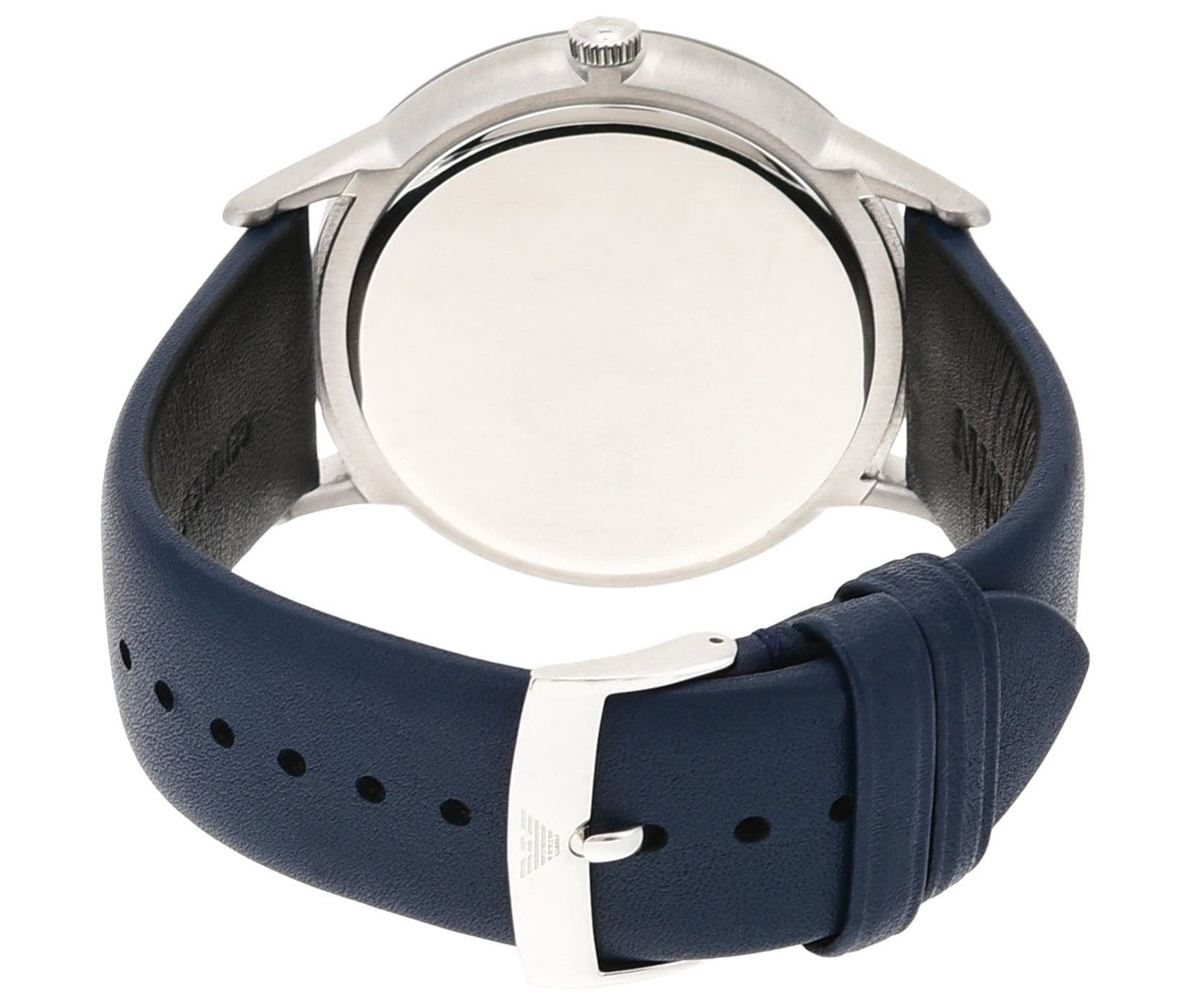 Emporio Armani Renato White DIal Blue Leather Strap Watch For Men - AR11119 Watches Emporio Armani   