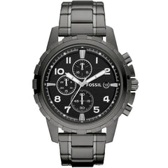 Fossil Dean Chronograph Black Dial Black Steel Strap Watch for Men - FS4721 Watches Fossil   