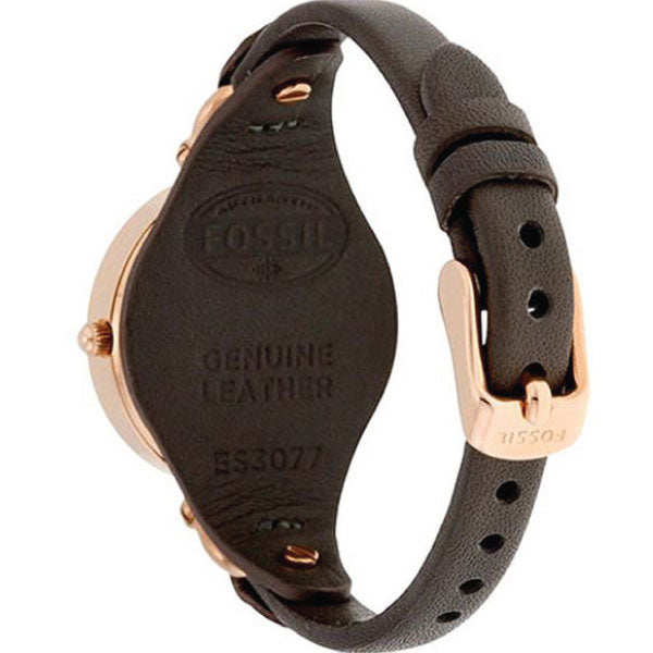 Fossil Georgia Smoke Grey Dial Grey Leather Strap Watch for Women - ES3077 Watches Fossil   