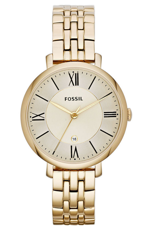 Fossil Jacqueline White Dial Gold Steel Strap Watch for Women - ES3434 Watches Fossil   