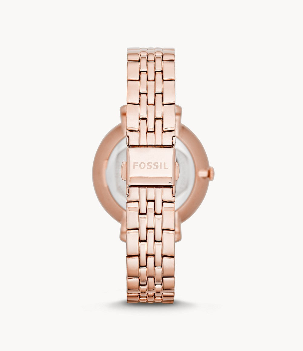 Fossil Jacqueline Rose Gold Dial Rose Gold Steel Strap Watch for Women - ES3435 Watches Fossil   