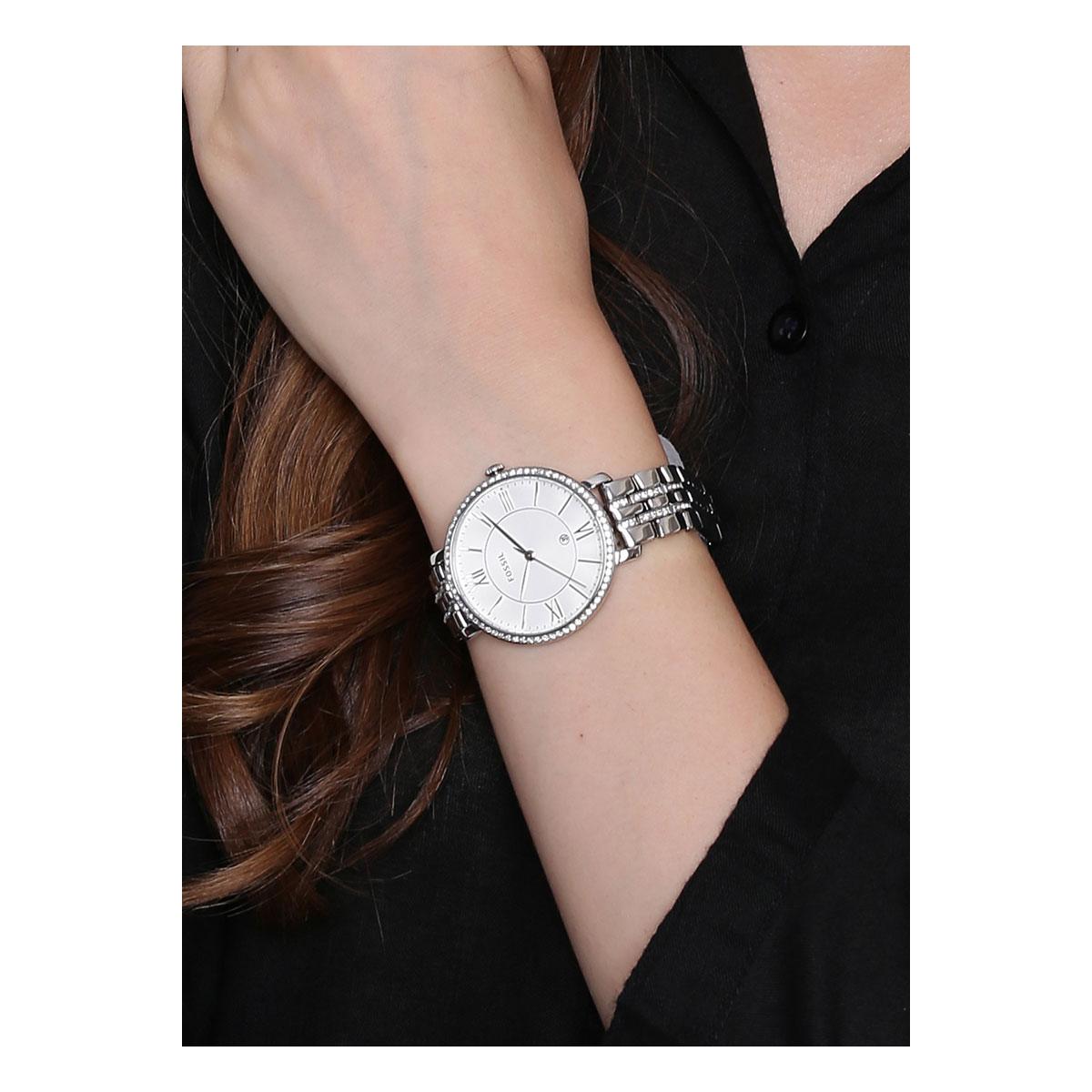 Fossil Jacqueline White Dial Silver Steel Strap Watch for Women - ES3545 Watches Fossil   