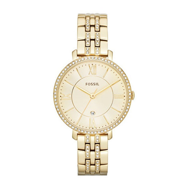 Fossil Jacqueline Gold Dial Gold Steel Strap Watch for Women - ES3547 Watches Fossil   