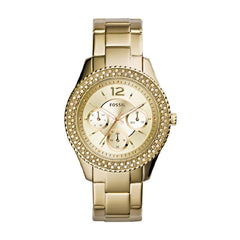 Fossil Stella Multifunction Gold Dial Gold Steel Strap Watch for Women - ES3589 Watches Fossil   