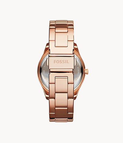 Fossil Stella Rose Gold Dial Rose Gold Steel Strap Watch for Women - ES3590 Watches Fossil   