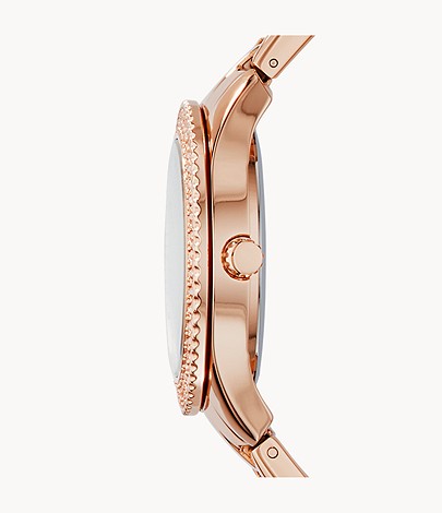 Fossil Stella Rose Gold Dial Rose Gold Steel Strap Watch for Women - ES3590 Watches Fossil   