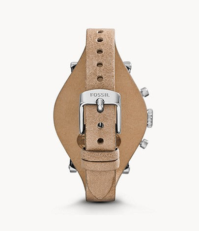 Fossil Boyfriend Chronograph White Dial Brown Leather Strap Watch for Women - ES3625 Watches Fossil   