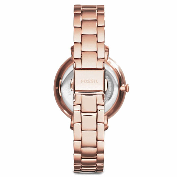 Fossil Jacqueline Day Date Rose Gold Dial Rose Gold Steel Strap Watch for Women - ES3665 Watches Fossil   