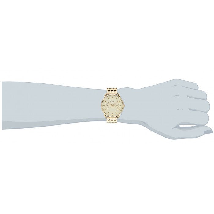 Fossil Tailor Gold Dial Gold Stainless Steel Strap Watch for Women - ES3714 Watches Fossil   