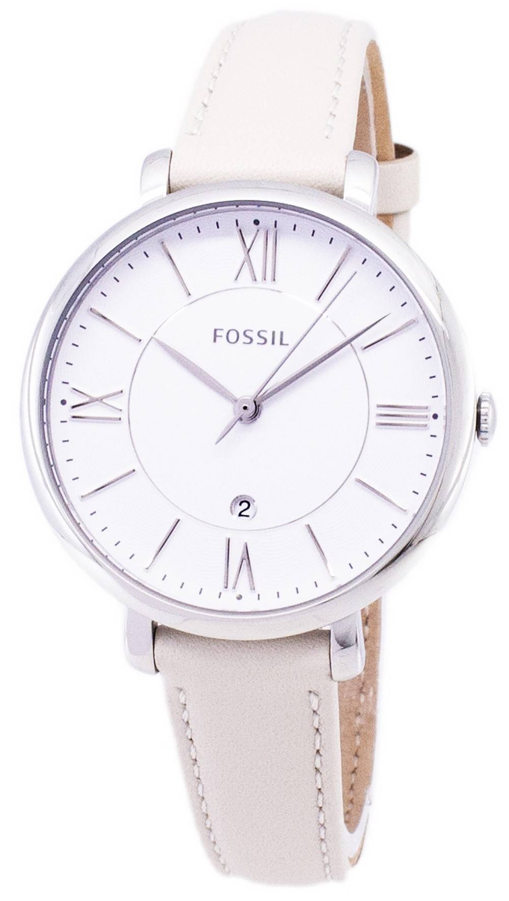 Fossil Jacqueline Beige Dial Pink Leather Strap Watch for Women - ES3793 Watches Fossil   