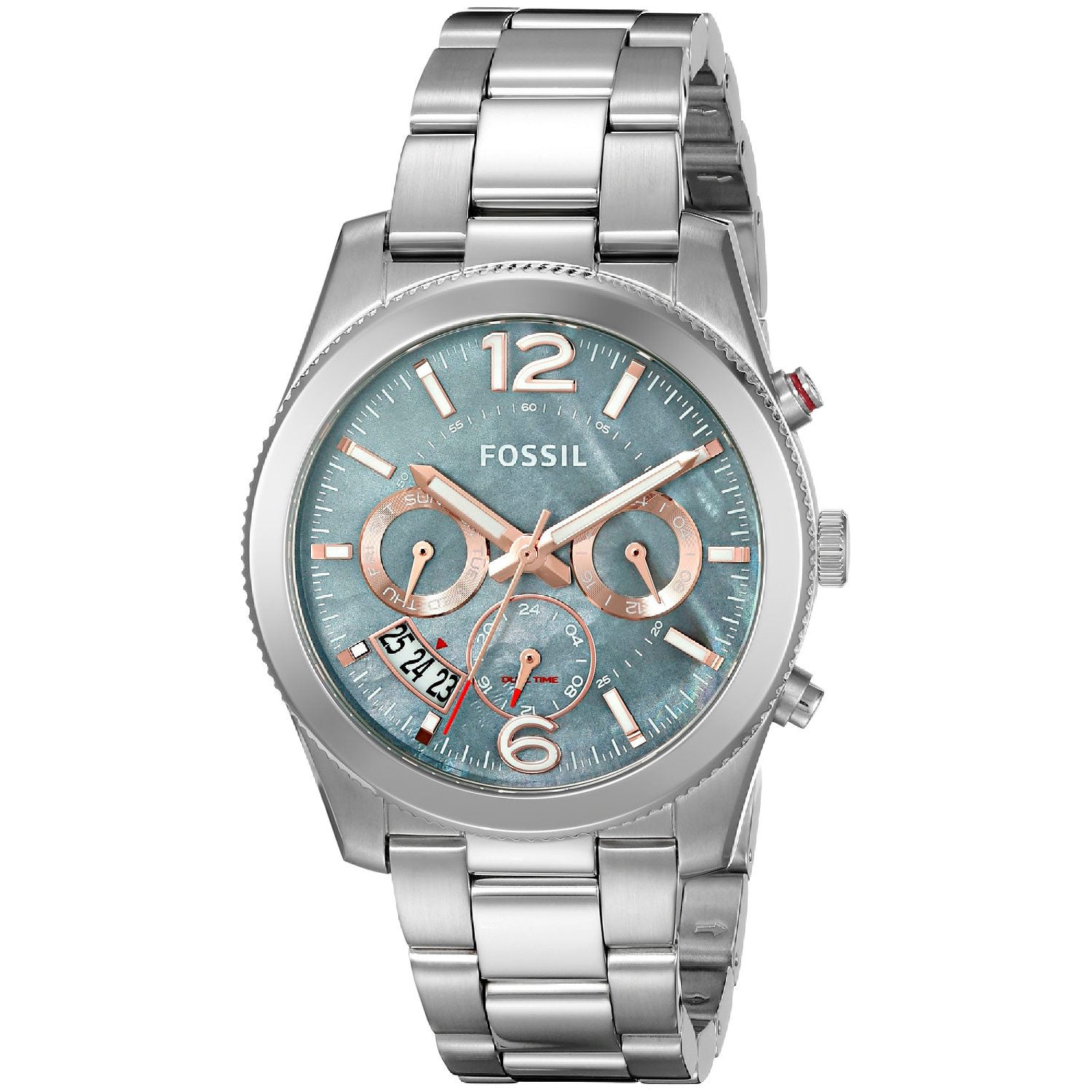 Fossil Perfect Boyfriend Blue Mother of Pearl Dial Silver Steel Strap Watch for Women - ES3880 Watches Fossil   