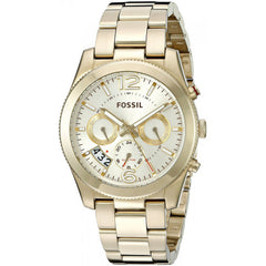 Fossil Boyfriend Gold Dial Gold Steel Strap Watch for Women - ES3884 Watches Fossil   