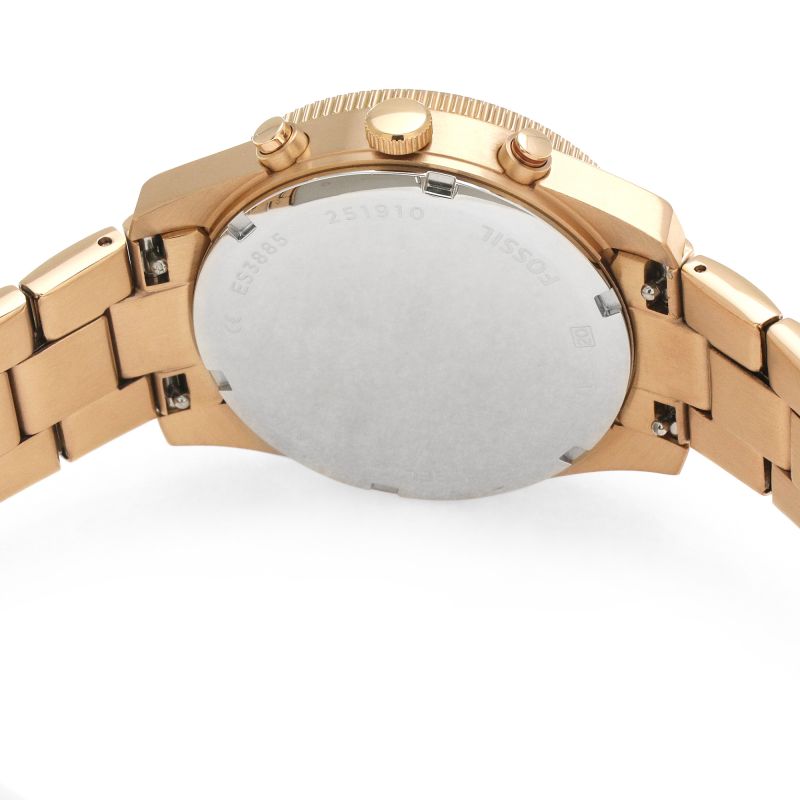 Fossil Boyfriend Multifunction Rose Gold Dial Rose Gold Steel Strap Watch for Women - ES3885 Watches Fossil   