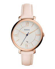 Fossil Jacqueline White Dial Pink Leather Strap Watch for Women - ES3988 Watches Fossil   