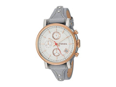 Fossil Original Boyfriend White Dial Light Blue Leather Strap Watch for Women - ES4045 Watches Fossil   