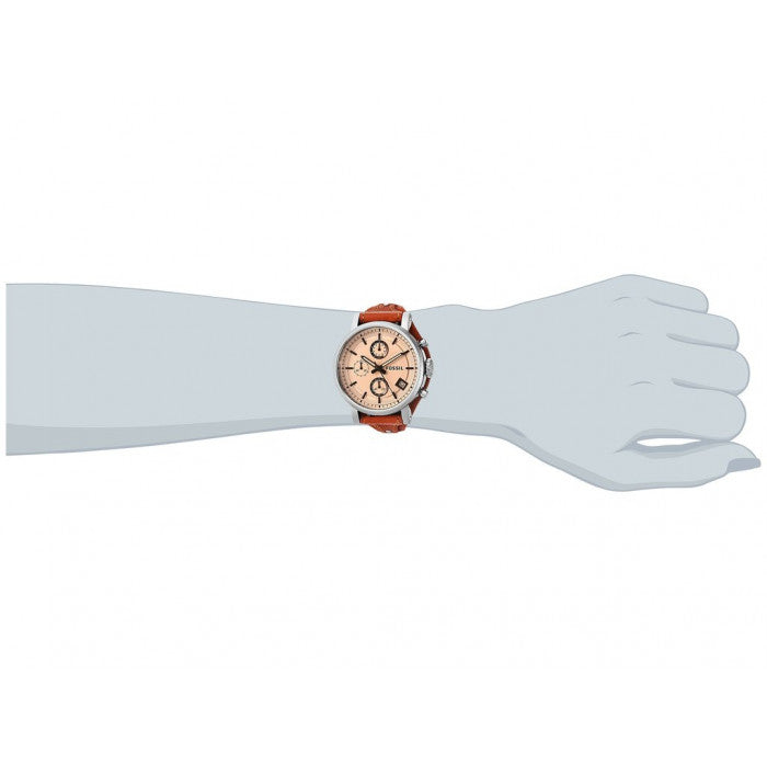 Fossil Original Boyfriend Sport Chronograph Beige Dial Brown Leather Strap Watch for Women - ES4046 Watches Fossil   