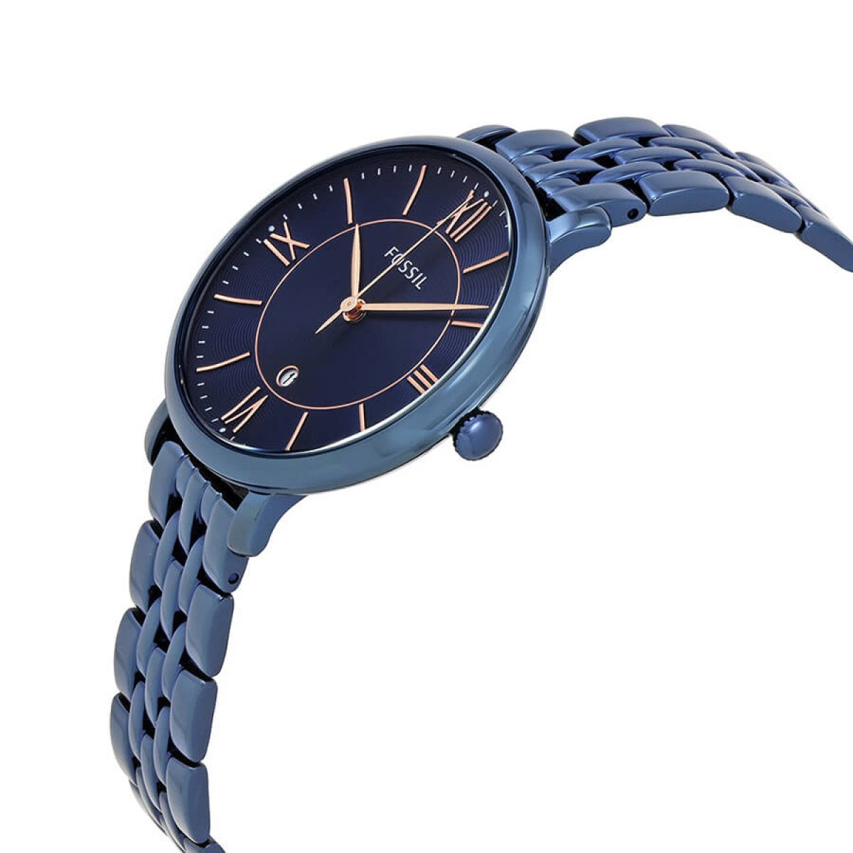 Fossil Jacqueline Blue Dial Blue Steel Strap Watch for Women - ES4094 Watches Fossil   