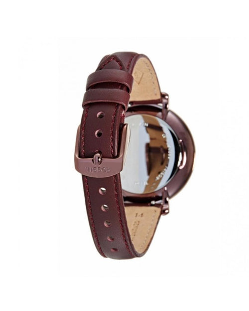 Fossil Jacqueline Burgundy Dial Burgundy Leather Strap Watch for Women  - ES4099 Watches Fossil   