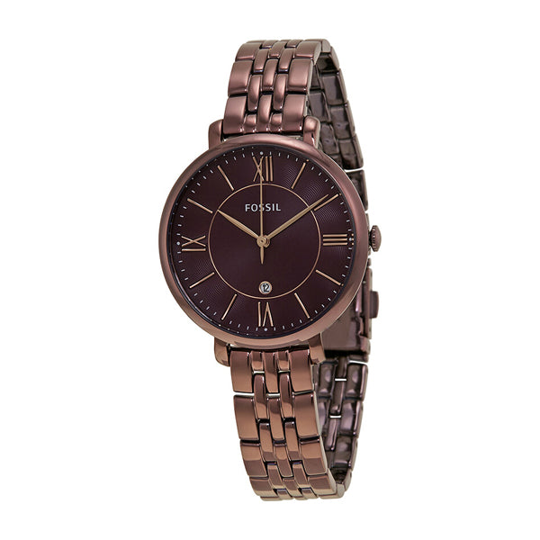 Fossil Jacqueline Brown Dial Brown Steel Strap Watch for Women - ES4100 Watches Fossil   