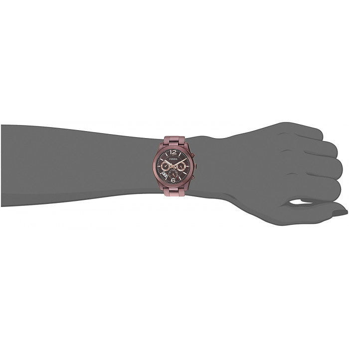 Fossil Perfect Boyfriend Multifunction Maroon Dial Maroon Steel Strap Watch for Women - ES4110 Watches Fossil   