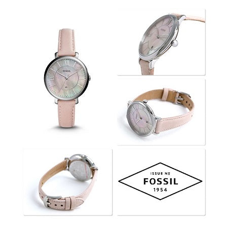 Fossil Jacqueline Blush Mother of Pearl Dial Pink Leather Strap Watch for Women - ES4151 Watches Fossil   